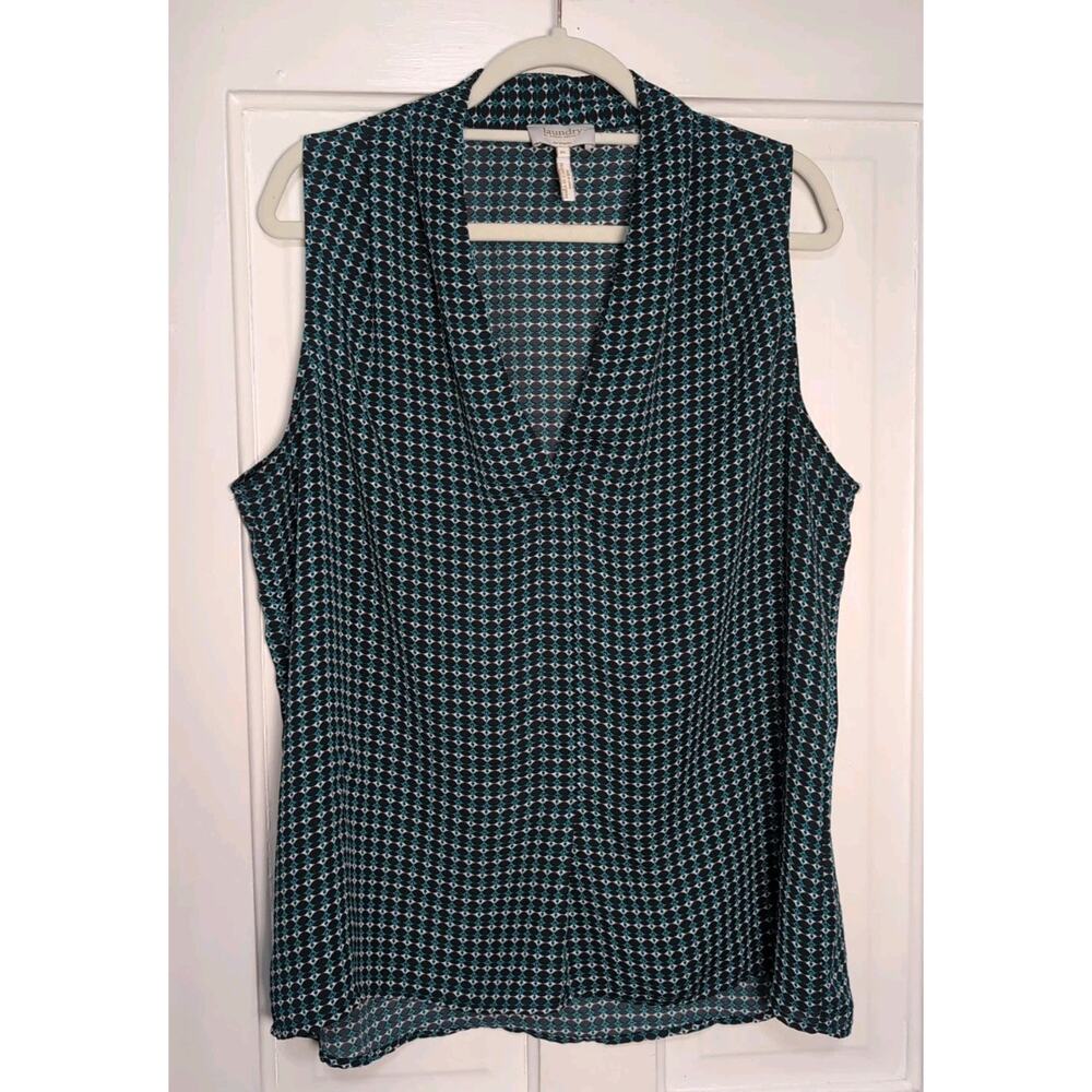 Laundry by Shelli Segal Semi Sheer Sleeveless Blouse Boho Capsule Women XL(1200)